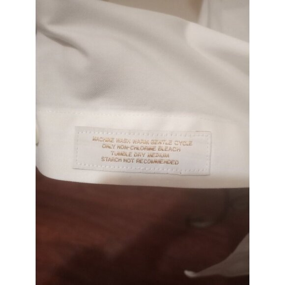 Roundtree Yorke Gold Label Dress Shirt 19 (3XL) Tall White Non Iron EZ Wash - Picture 7 of 13
